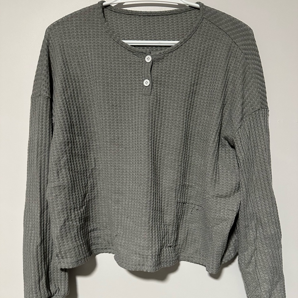 Waffle knit top